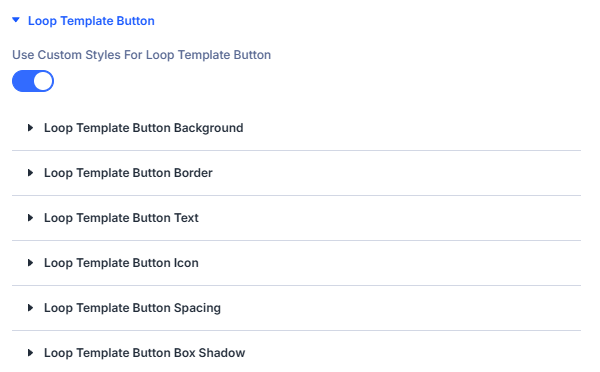 Loop Template Button design settings