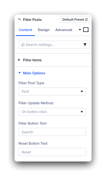 Add and configure the Filter