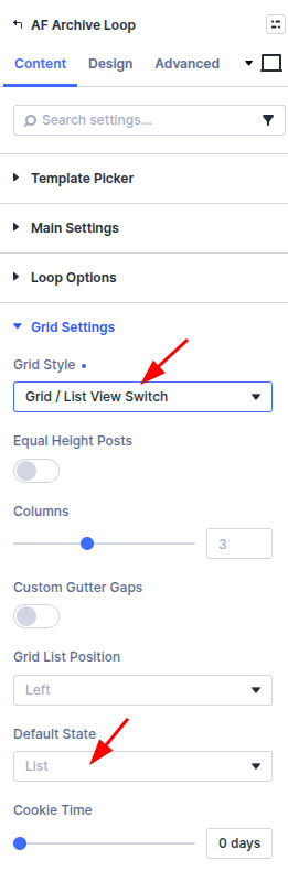 Grid / List View Switch