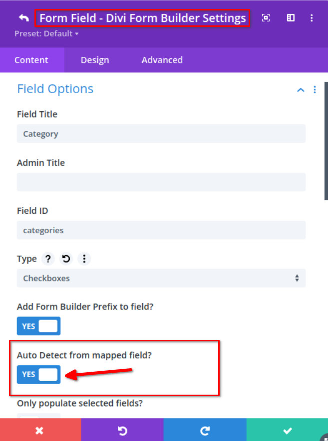 Auto Detect from Mapped Field