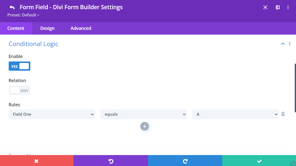 Configure Conditional Logic in Form Field Two