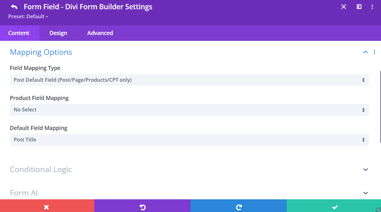 Default Post Fields Mapping