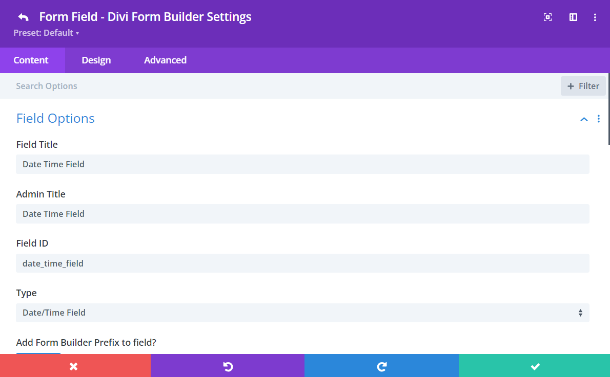 Add Date Time Field