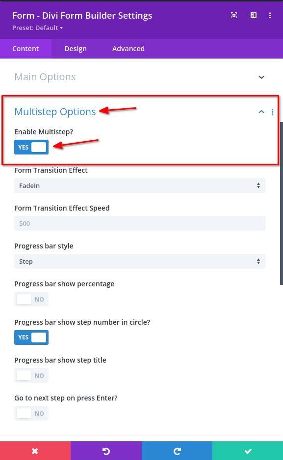 Enable multistep form