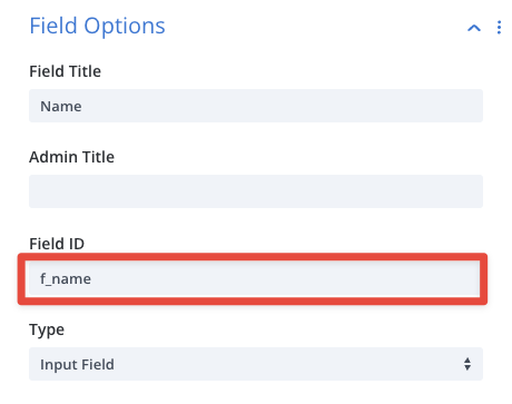 Field ID settings