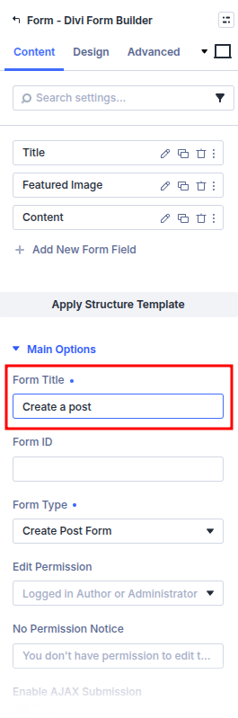 Create Post form