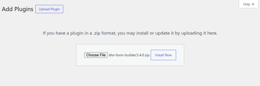Install Divi Form Builder