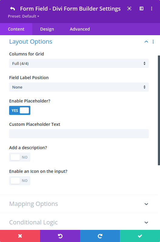 Layout Options