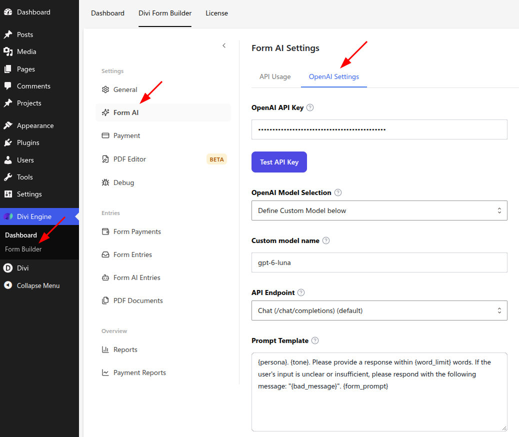 API setup