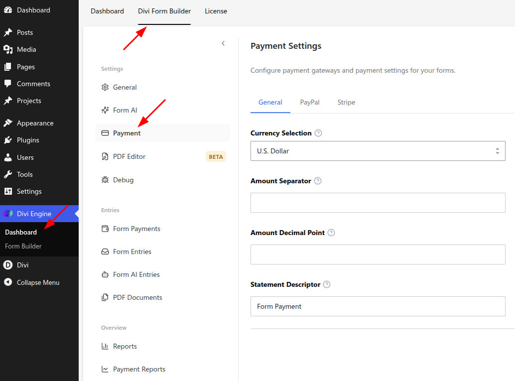 Enable Form Payments