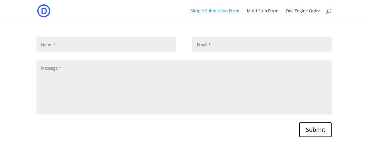 Preview page with form