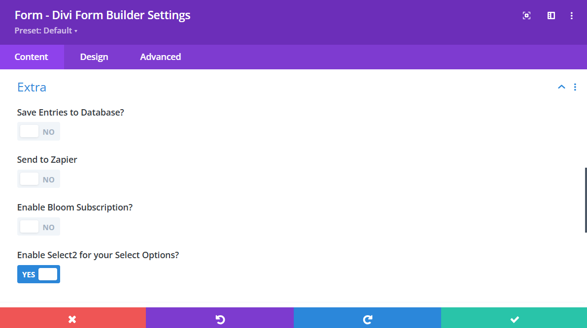 Enable Select2 Form Settings