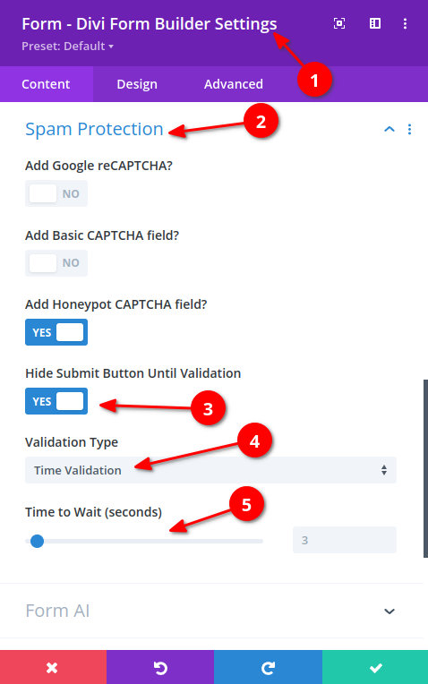 Time Validation Settings