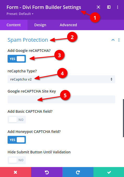 Google reCAPTCHA v2 Settings