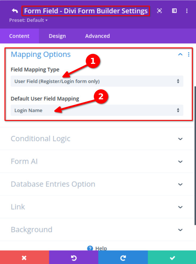 User Field Mapping