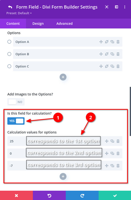 Choice field values