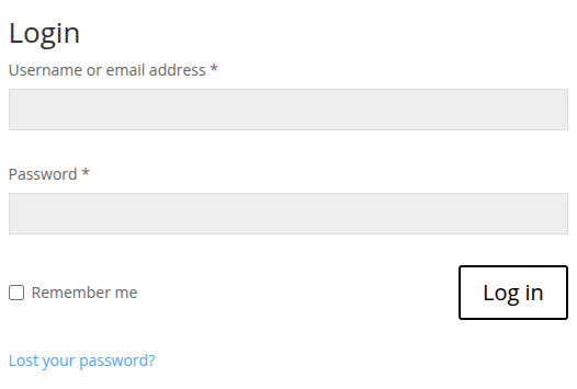Acc Login Form on the page