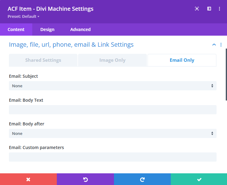 Email Only Tab