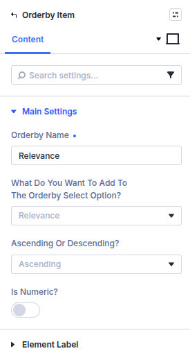 Orderby Item