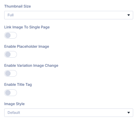 Thumbnail module Text group on the Content tab