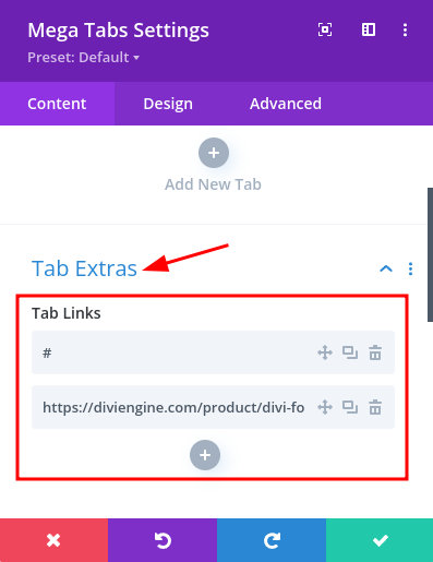 Add tab Links