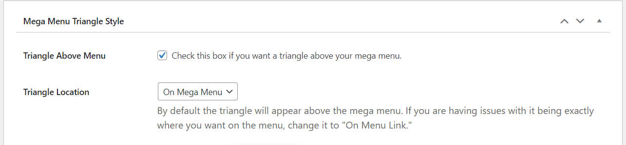 Triangle Above Menu