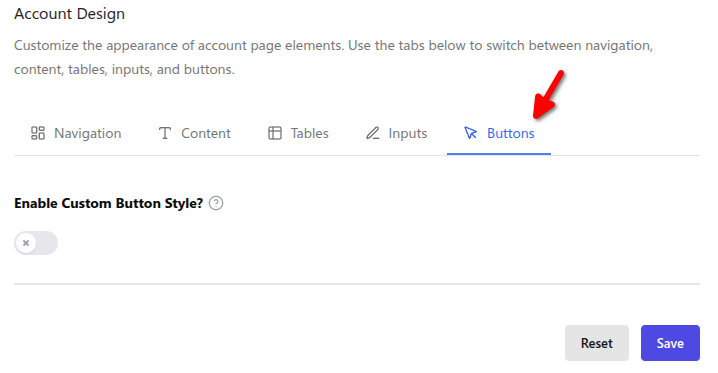 Account buttons