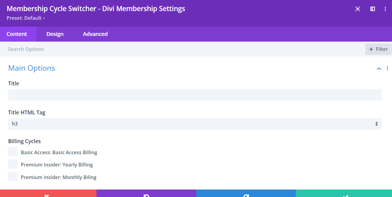 Membership Cycle Switcher