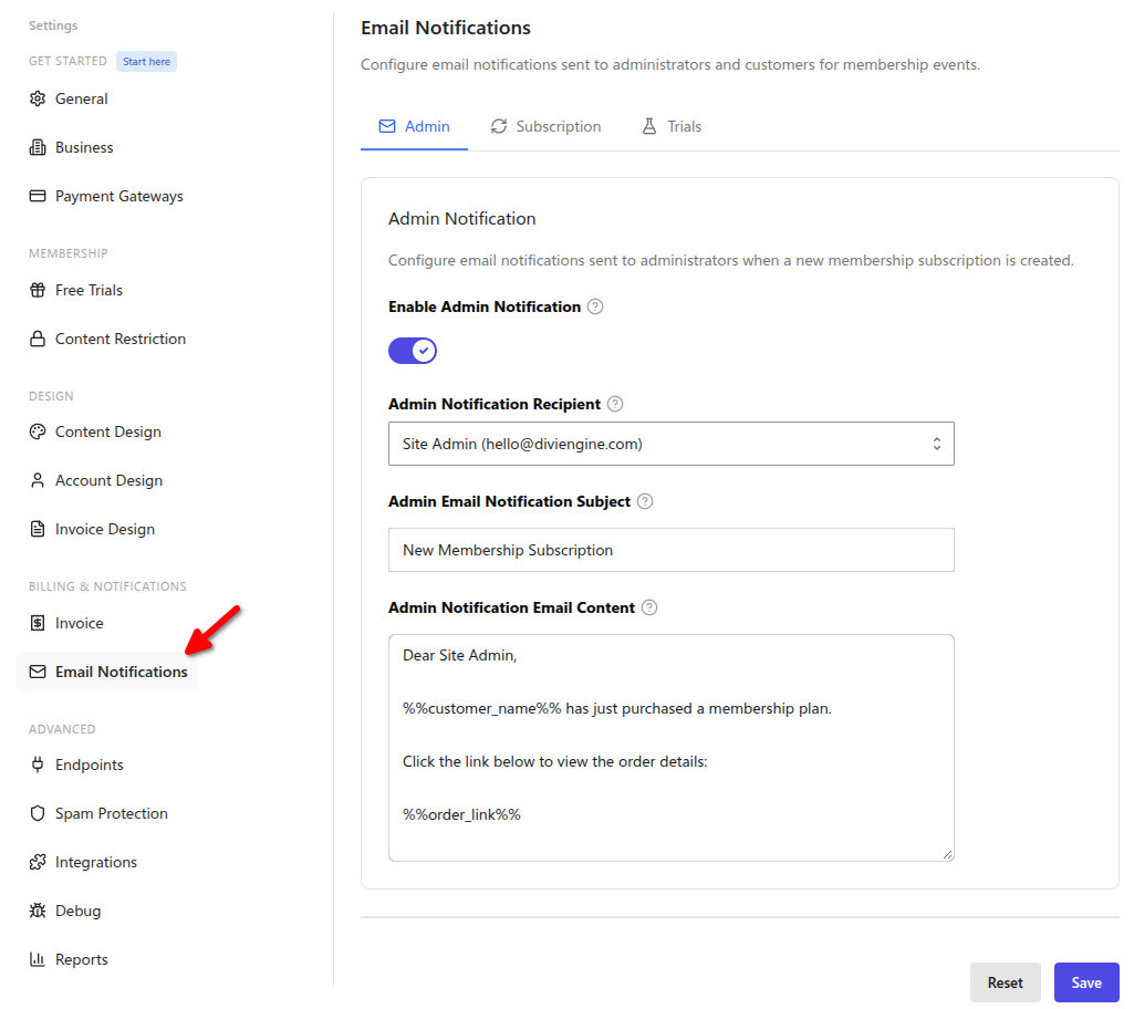 Email Notifications