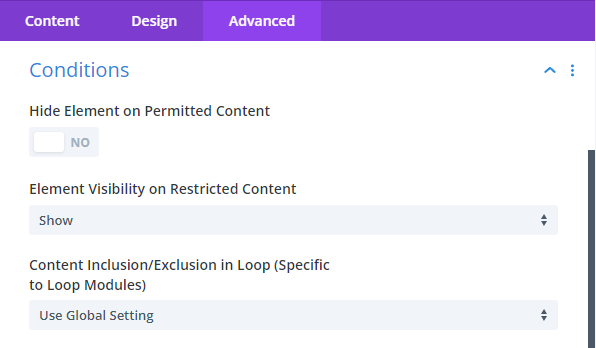 Module Condition Settings