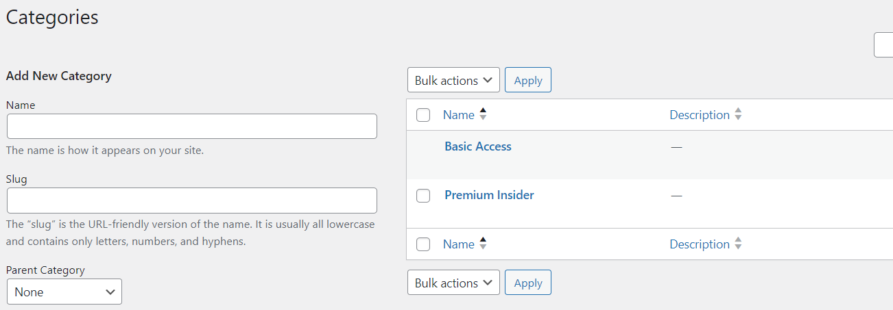 Tags and Categories