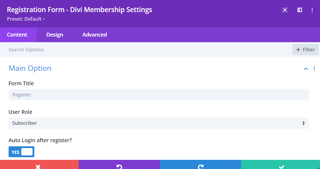 Registration Form Module