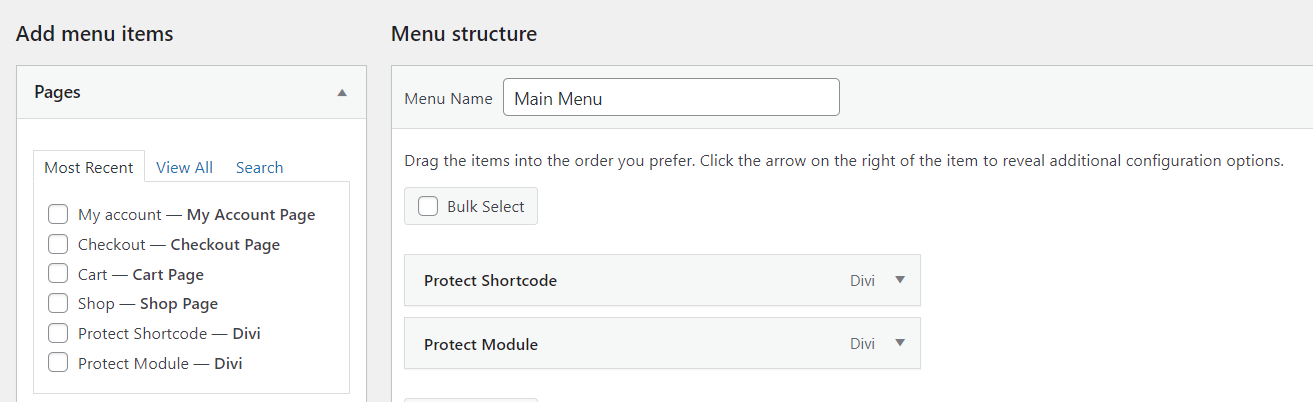 Access WordPress Menu