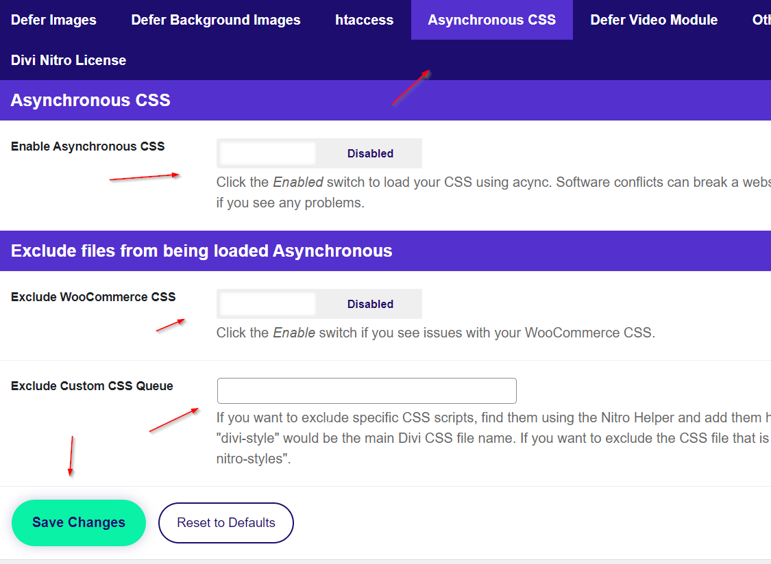 Defer Images Settings Screen